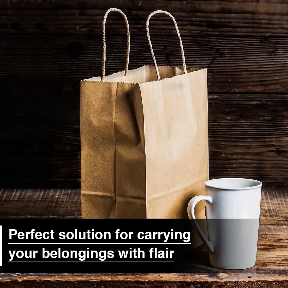 Venuscello Twisted Handle Paper Bags 45.72cm x 48.76cm x 14.22cm Brown Kraft Carrier Party Bag for Shopping Cloths & Jewellery - 18 x 19.2 + 5.6 Inch (XXL)
