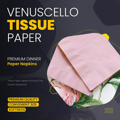 Venuscello Swantex Paper Napkins Parties Napkins Multicolored 33cm & 40cm 2-Ply Disposable Ideal for Birthday, Wedding Catering & Dinner
