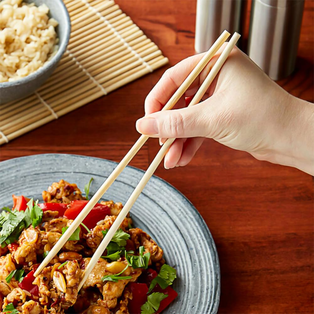 Venuscello Tithe Wooden Bamboo Chopsticks Durable Bamboo Sticks 9 Inch - Ideal for BBQ, Chinese, Cake Topper, Chocolate Fountain and Fruits