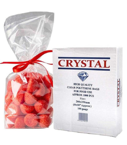 Venuscello® Crystal Clear Polythene Bags 100 Gauge for Food & Vegetables Freezer Safe Bag