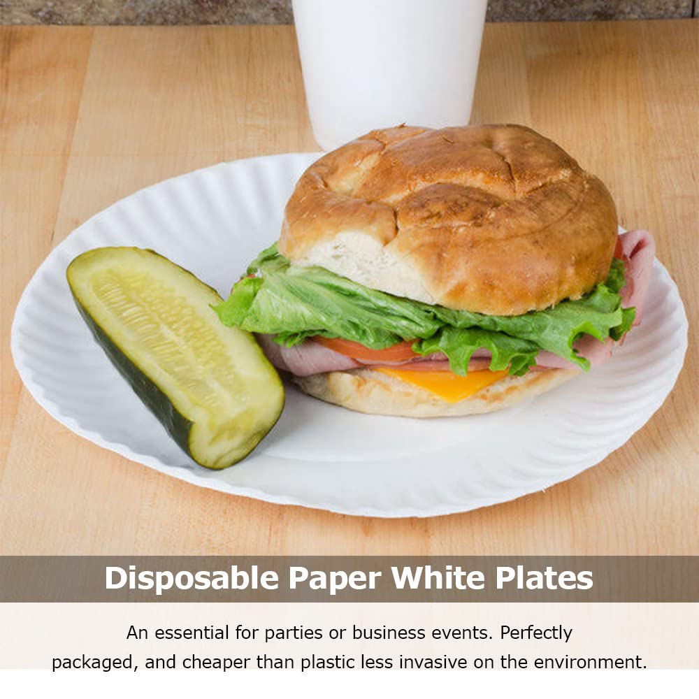 Venuscello® 100 x Disposable Plastic Cutlery Party Tableware Set Banquet Roll Paper Plates 3 Section Plastic Dishes Cups & Napkins for Catering Supply