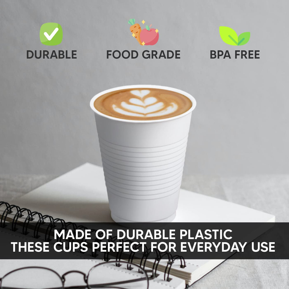 Venuscello® 100 x Disposable Plastic Cutlery Party Tableware Set Banquet Roll Paper Plates 3 Section Plastic Dishes Cups & Napkins for Catering Supply
