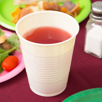 Venuscello® 100 x Disposable Plastic Cutlery Party Tableware Set Banquet Roll Paper Plates 3 Section Plastic Dishes Cups & Napkins for Catering Supply