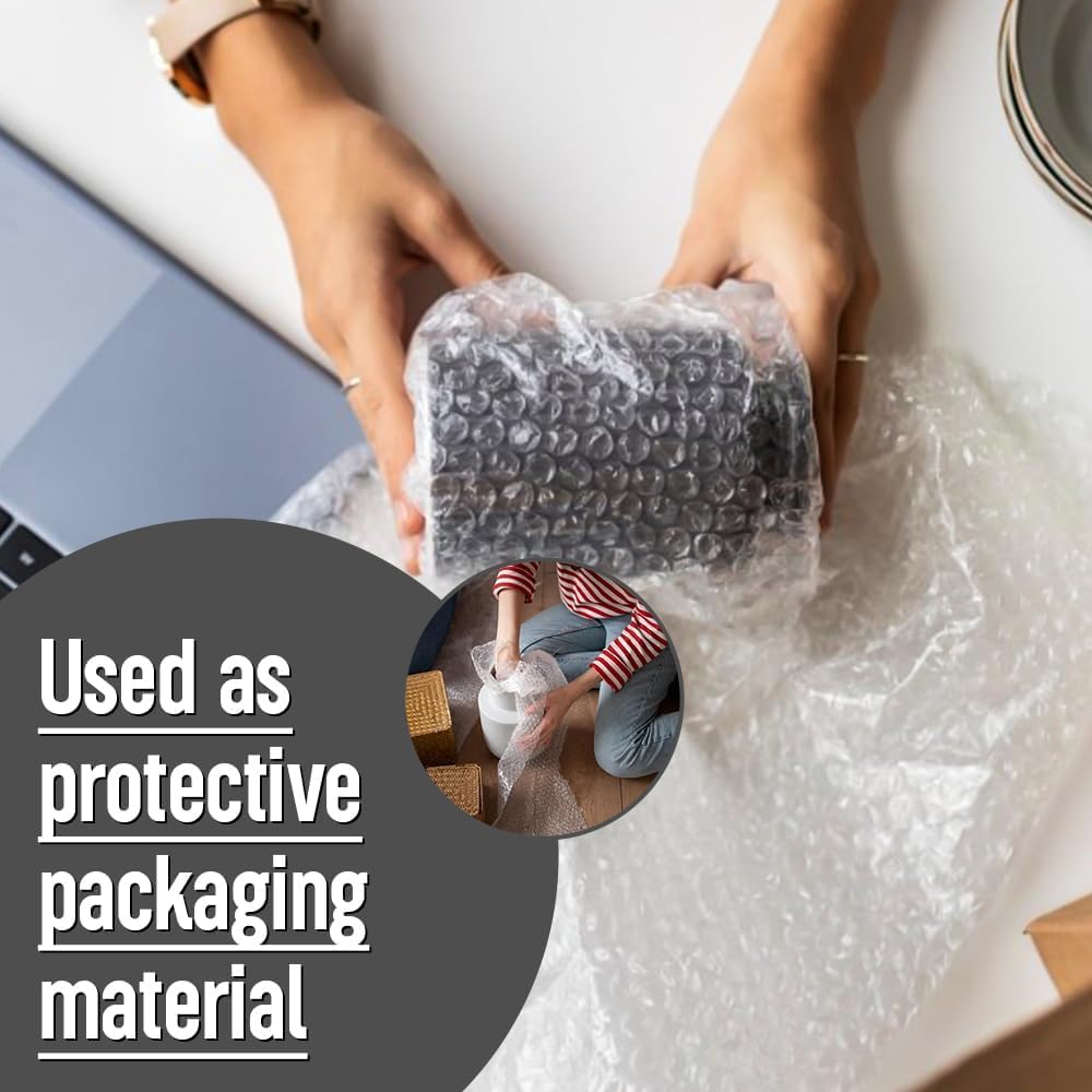 Venuscello Small Bubble Wrap – Air Bubbles Packaging for House Moving & Packing Storage Boxes Easy Packing, Office and Industrial Use