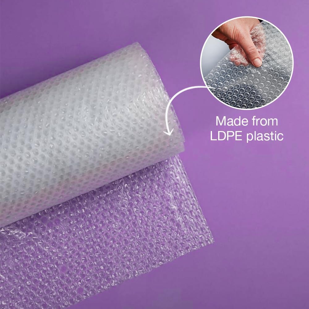 Venuscello Small Bubble Wrap – Air Bubbles Packaging for House Moving & Packing Storage Boxes Easy Packing, Office and Industrial Use