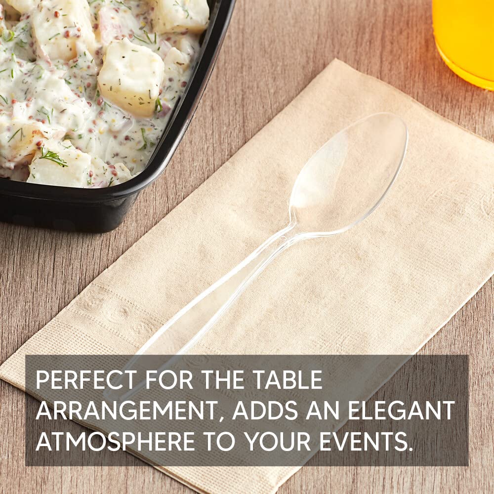 Venuscello Tithe Clear Heavy Duty Plastic Cutlery Set Washable Reusable Ideal for Party | Kid's Parties | Buffets | Picnics | BBQ's | Weddings | Camping