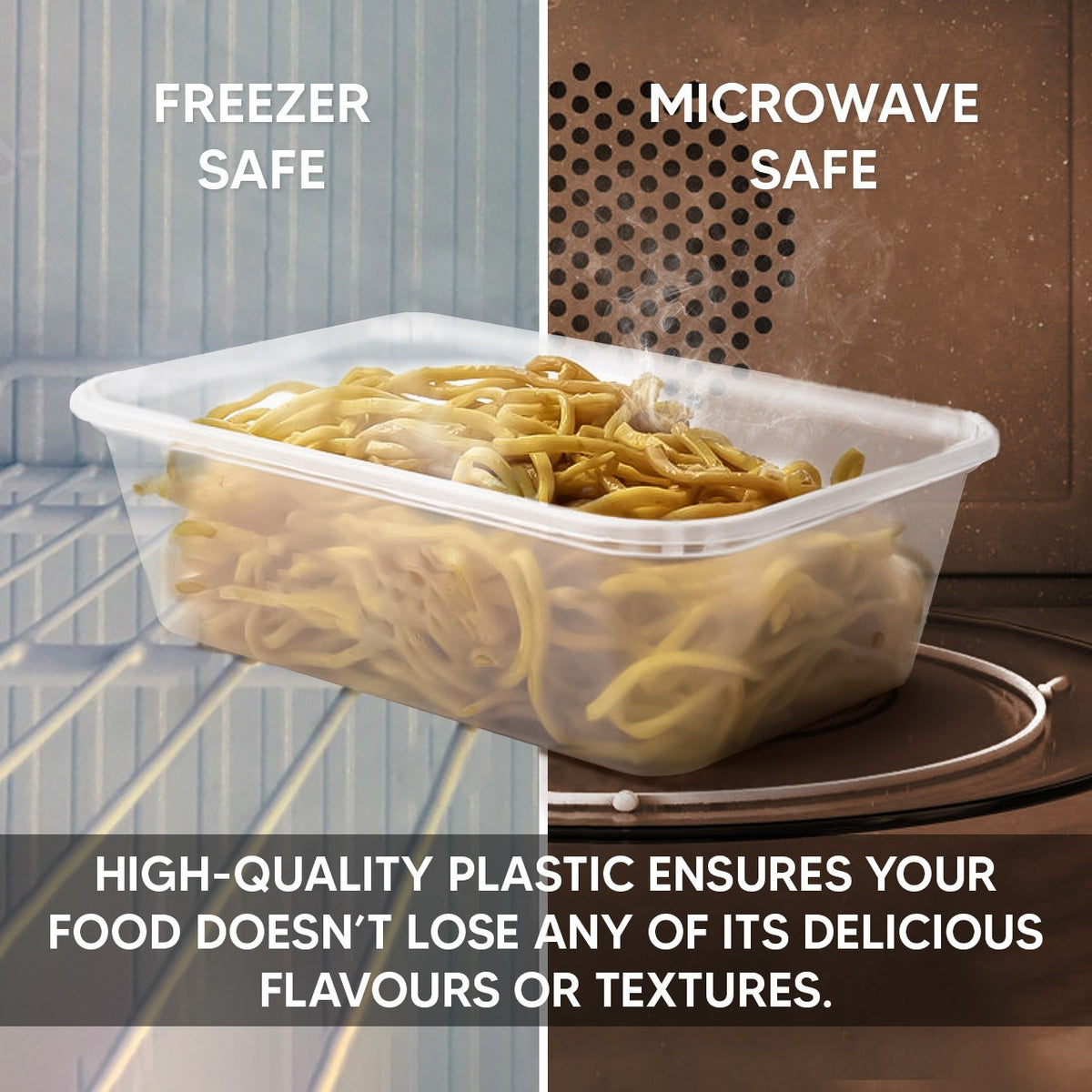 Plastic Food Storage Container with Lid Reusable Clear Meal Prep Container
