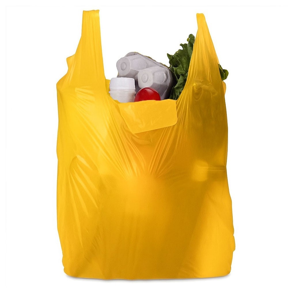 Vest Carrier Bags Reusable Supermarket Plastic Carry Bags 11" x 17" x 21"