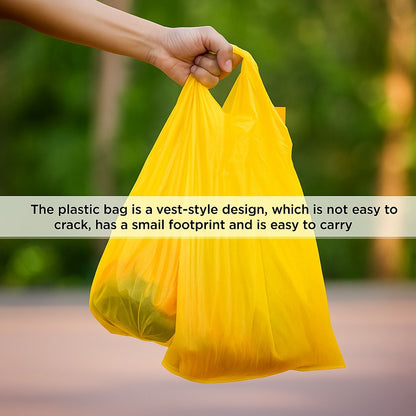 Vest Carrier Bags Reusable Supermarket Plastic Carry Bags 11" x 17" x 21"