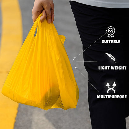 Vest Carrier Bags Reusable Supermarket Plastic Carry Bags 11" x 17" x 21"