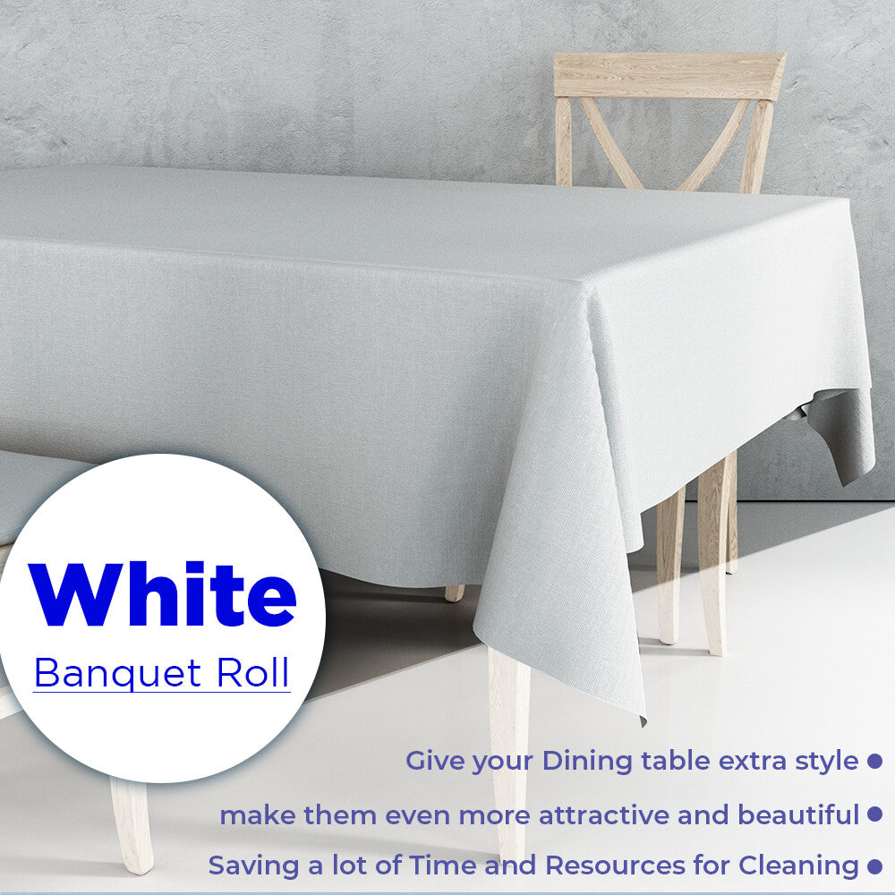 Paper Banquet Roll White Disposable Banqueting Table Cover Cloths - All Sizes