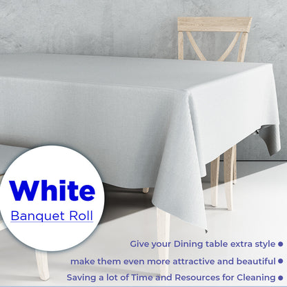 Paper Banquet Roll White Disposable Banqueting Table Cover Cloths - All Sizes