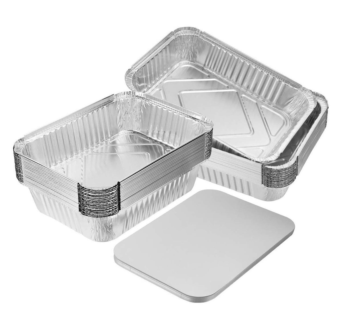 No 2 Foil (Square) Containers - Aluminium Foil Food Container with Lid