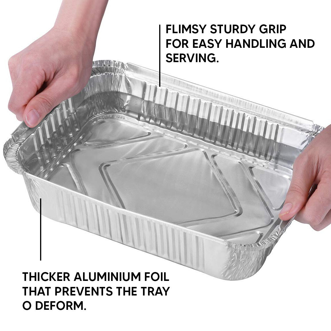 No 2 Foil (Square) Containers - Aluminium Foil Food Container with Lid