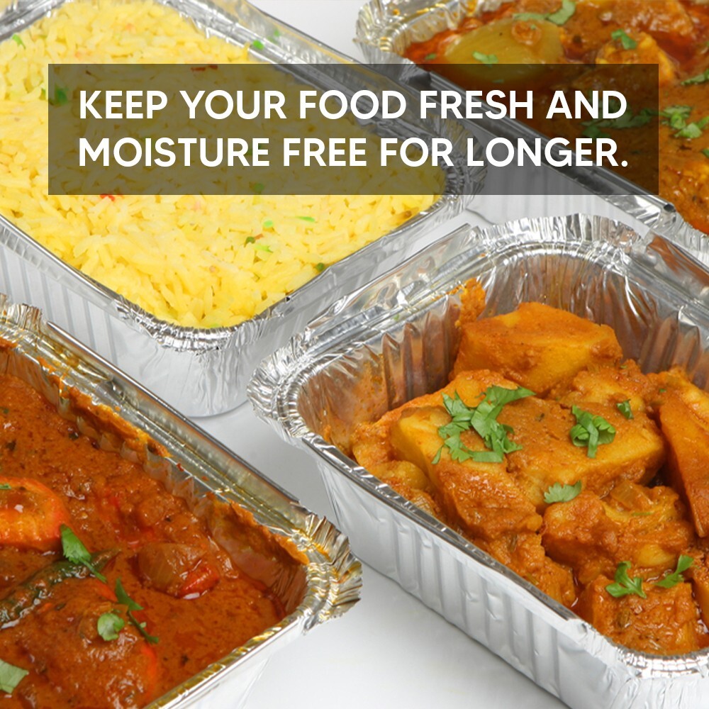 No 2 Foil (Square) Containers - Aluminium Foil Food Container with Lid