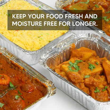 No 2 Foil (Square) Containers - Aluminium Foil Food Container with Lid