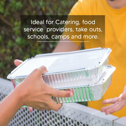 No 2 Foil (Square) Containers - Aluminium Foil Food Container with Lid