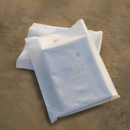 Venuscello® 100 x White Patch Handle Carrier Bags Plastic Die Cut Handle Carrier Bag for Apparel Jewellery Gifts