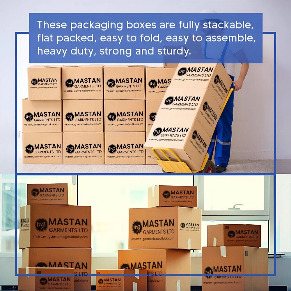 80 x Double Wall Cardboard Boxes Mastan Printed Moving Carton 60 x 30 x 40cm