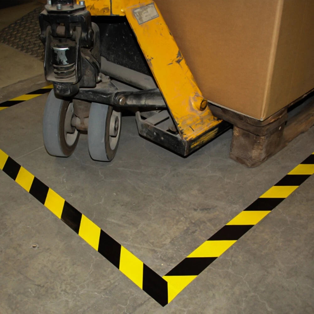 2 x Floor Marking Tape Hazard Warning Black & Yellow Caution Tape 50mm x 33m