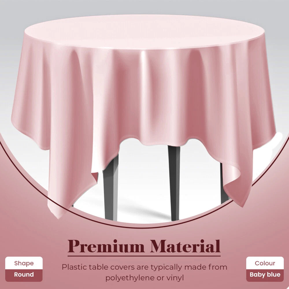 Plastic Table Cloth Reusable Waterproof Wipeable Pink Table Protector Cover 84"
