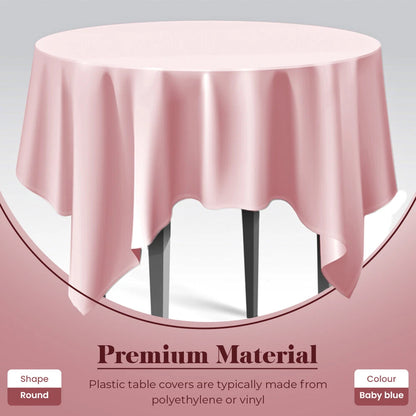 Plastic Table Cloth Reusable Waterproof Wipeable Pink Table Protector Cover 84"