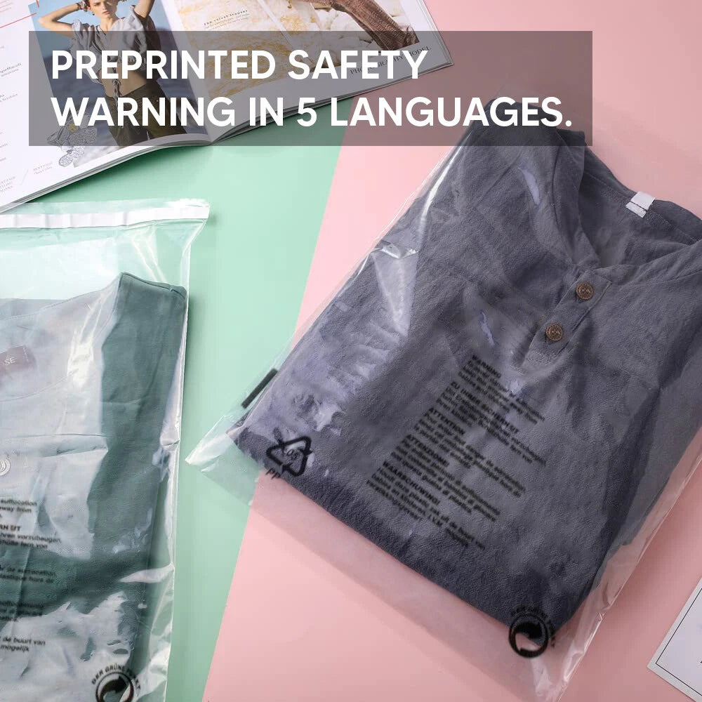 Clear Garment Cover Cellophane Plastic Self Seal T shirt Display Bag - All Sizes