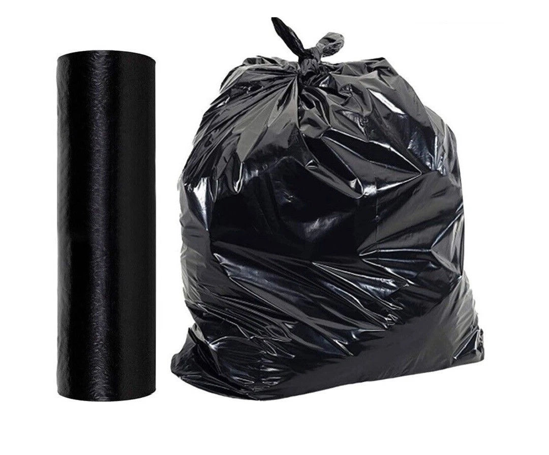 1 x Bin Liner Bags Black Rubbish Refuse Sacks 10 Bags per Roll 18" x 39" x 34"