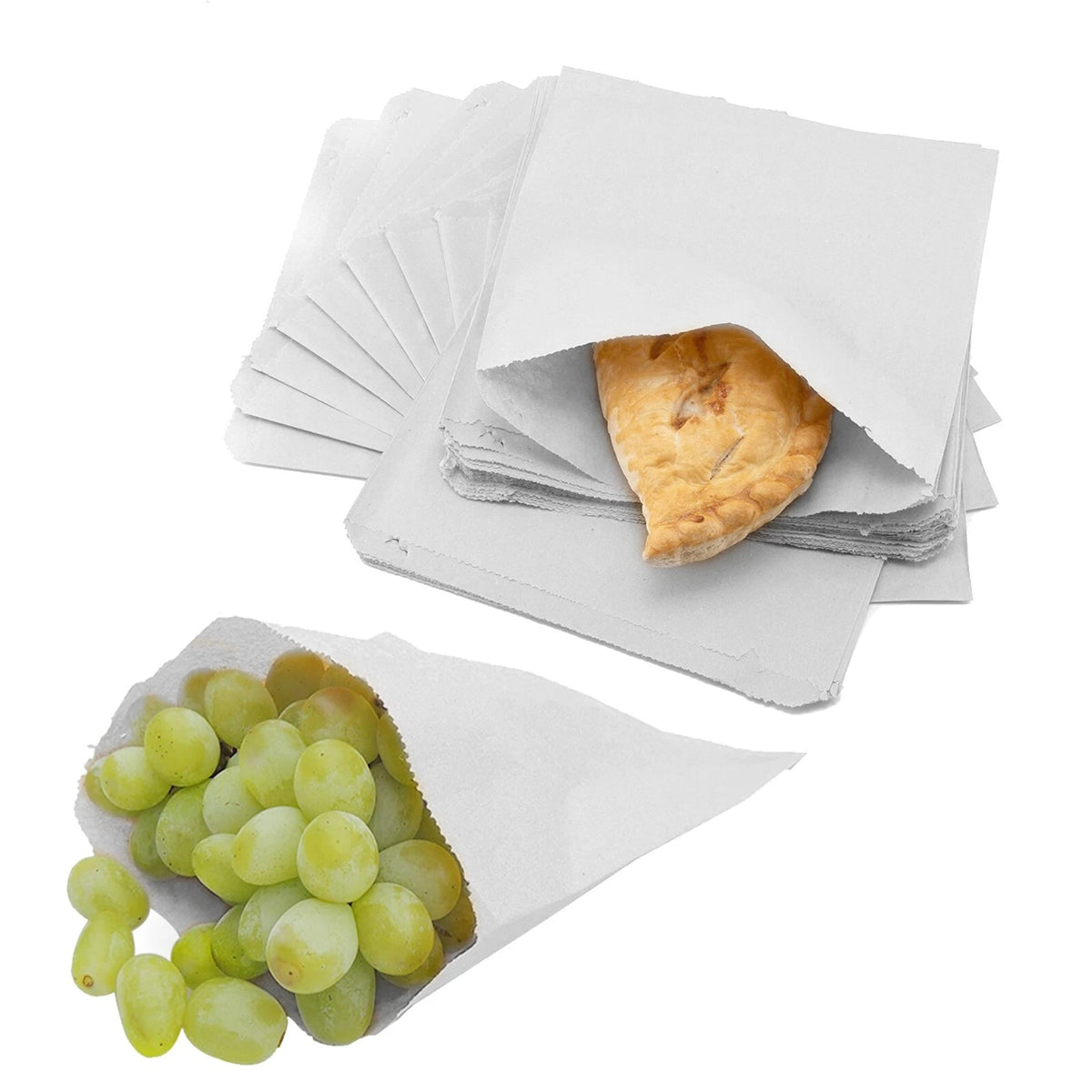 Kraft Food Paper Bags Sulphite Strung Bag for Sandwich Bakery Products 6" x 6"