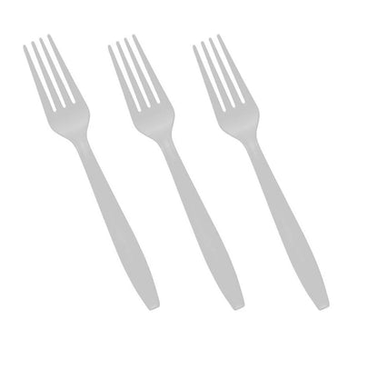 Plastic Cutlery Set White Heavy Duty Reusable Spoons Forks Knives Mix Tithe