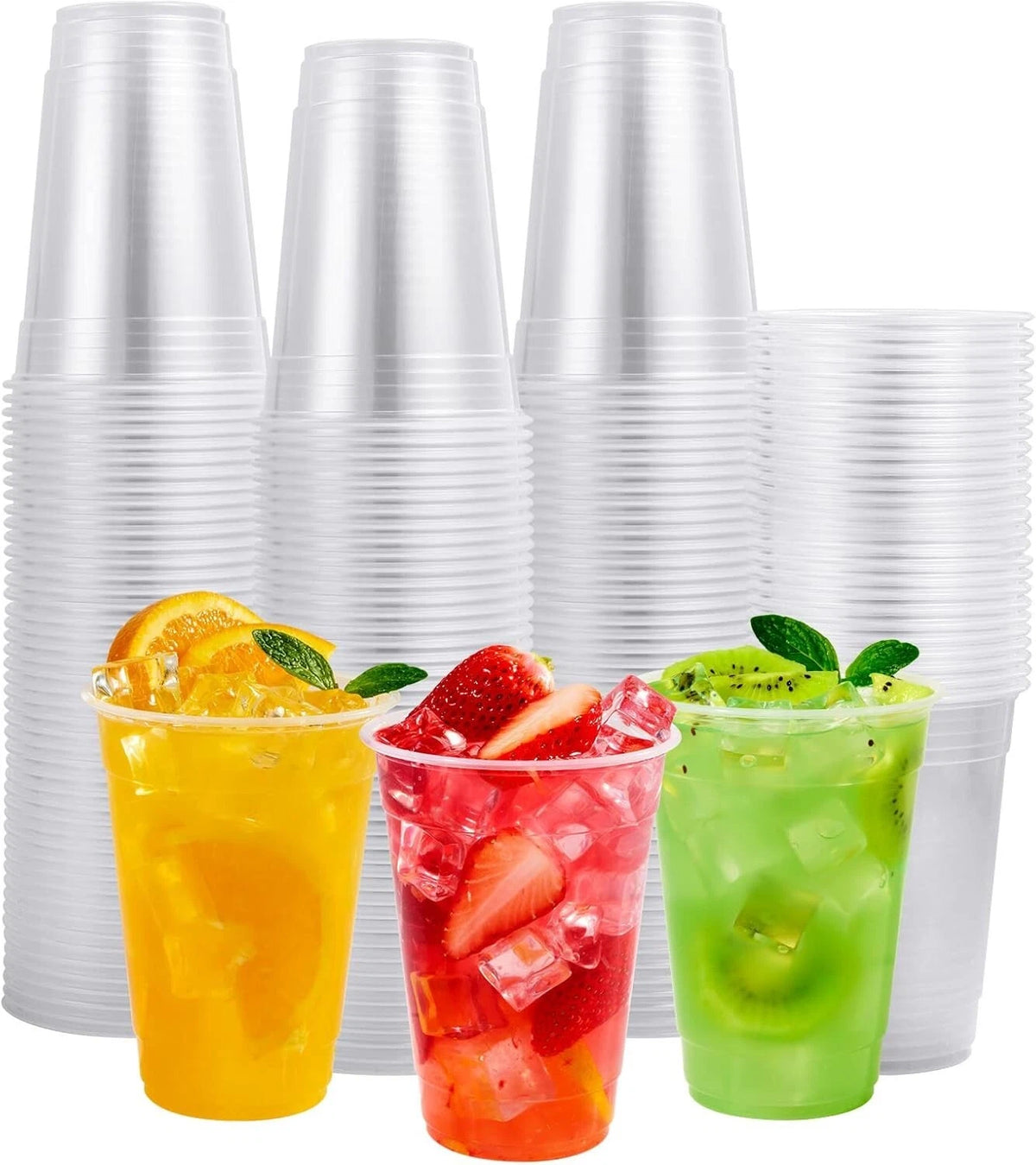 Reusable Plastic Cups Clear Vending Water Drinking Parties Catering Weddings 7oz