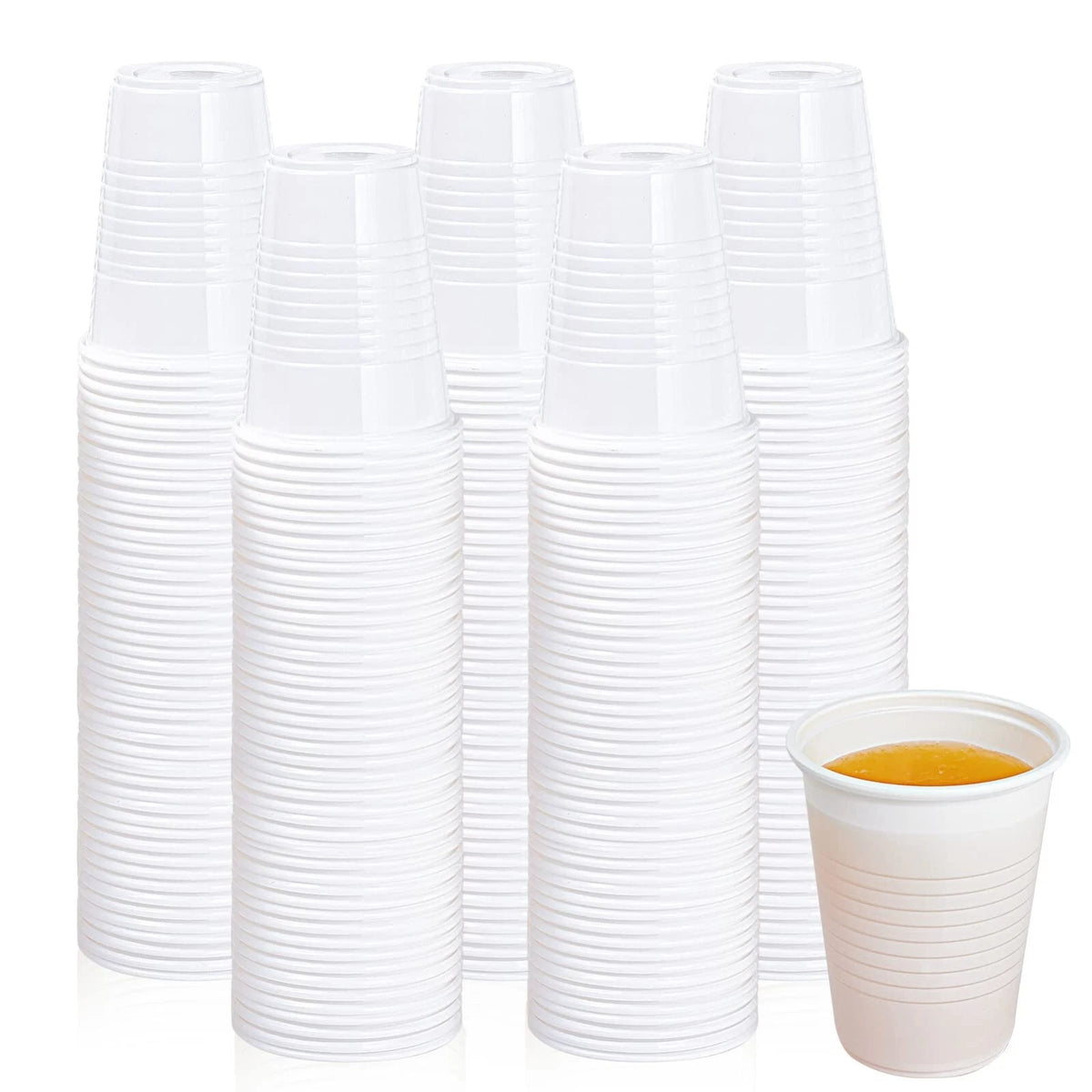 Reusable Plastic Cups White Vending Water Drinking Parties Catering Wedding 7oz
