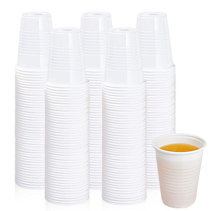 Reusable Plastic Cups White Vending Water Drinking Parties Catering Wedding 7oz