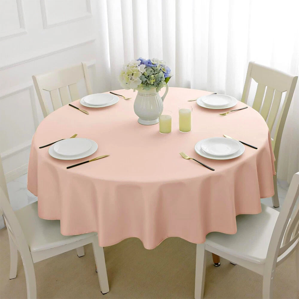 Plastic Table Cloth Reusable Waterproof Wipeable Pink Table Protector Cover 84"