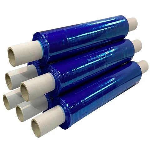 Pre Stretch Pallet Wrap Blue Extended Core Shrink Wrapping Film 400mm x 800m 9mu