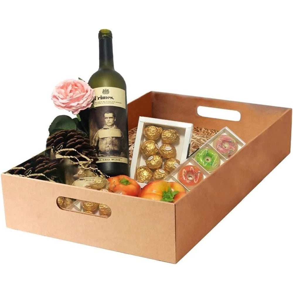 5 x Cardboard Gift Hamper Tray for Christmas New Years Parties 16" x 10.5" x 4"