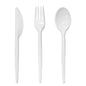 Plastic Cutlery Set White Heavy Duty Reusable Spoons Forks Knives Mix Tithe