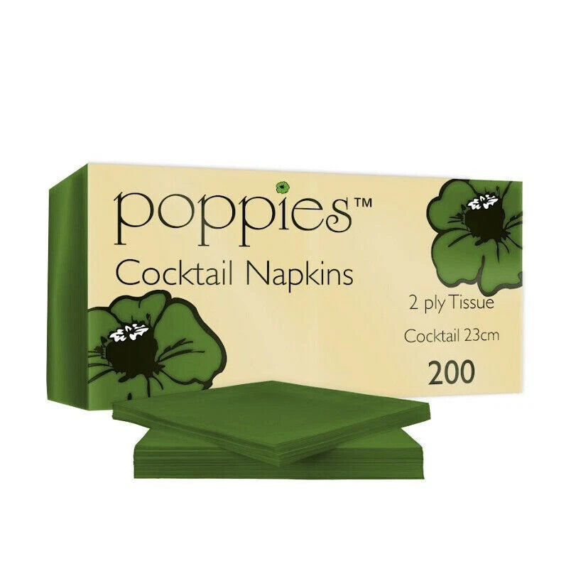 Cocktail Paper Napkins Colored Serviettes Tissue Paper 24cm x 24cm 2ply