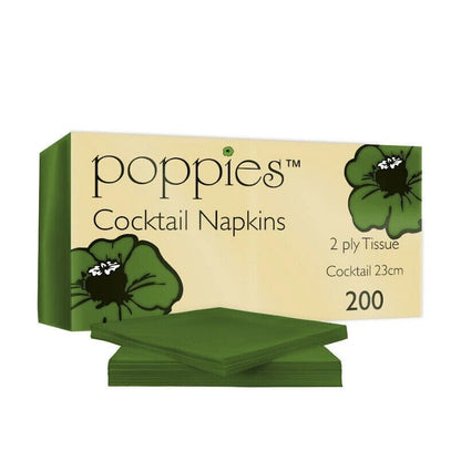 Cocktail Paper Napkins Colored Serviettes Tissue Paper 24cm x 24cm 2ply