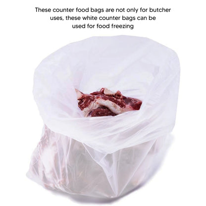 10000 x White HDPE Counter Bags for Meat Storage Freezing - All Sizes