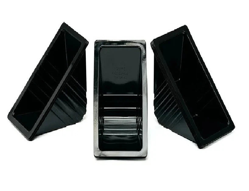Reusable Sandwich Wedges Black Hinged Lid Sandwich Container 11cm x 11cm x 6cm
