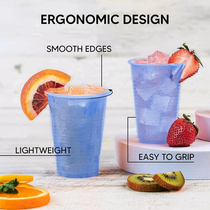 Reusable Plastic Cups Blue Vending Water Drinking Parties Catering Weddings 7oz