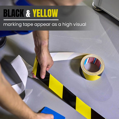 6 x Floor Marking Tape Hazard Warning Black & Yellow Caution Tape 50mm x 33m