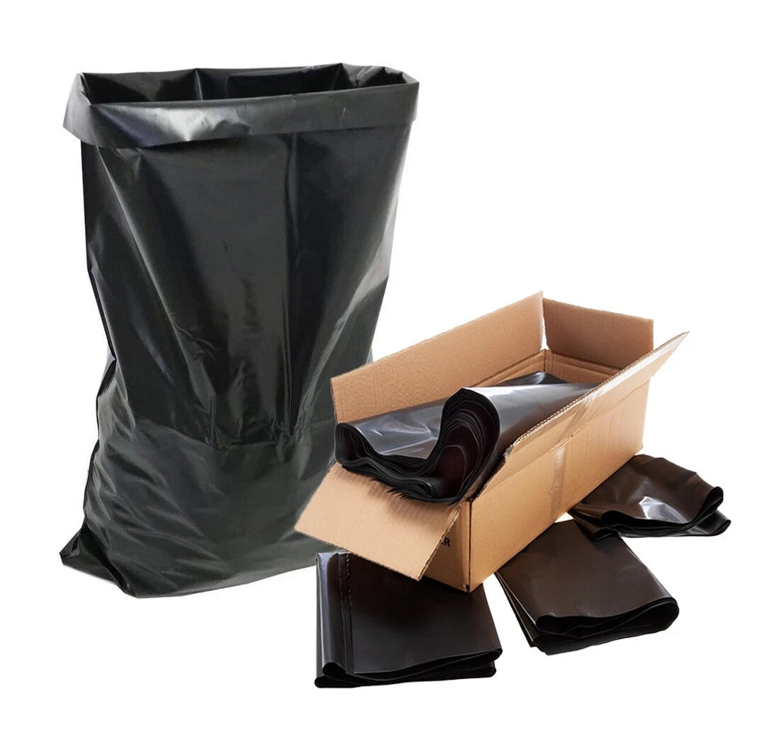 Rubble Sacks Black Refuse Bags 20" x 30" 500Gauge Builder Bags for Construction Site Garden & Builder Waste