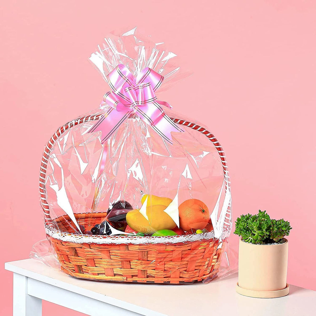 Clear Cellophane Wrap Roll Hamper Flower Decorating Wrapping Paper 80cm x 100m